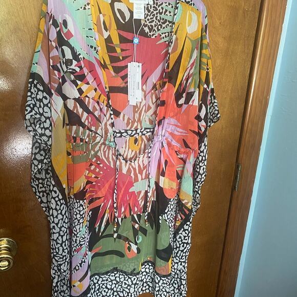 BLEU ROD BEATTIE UP LET'S GET LOUD CAFTAN SWIMSUIT COVER UP - Picture 3 of 13